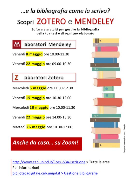 Laboratori mendeley zotero maggio 2020