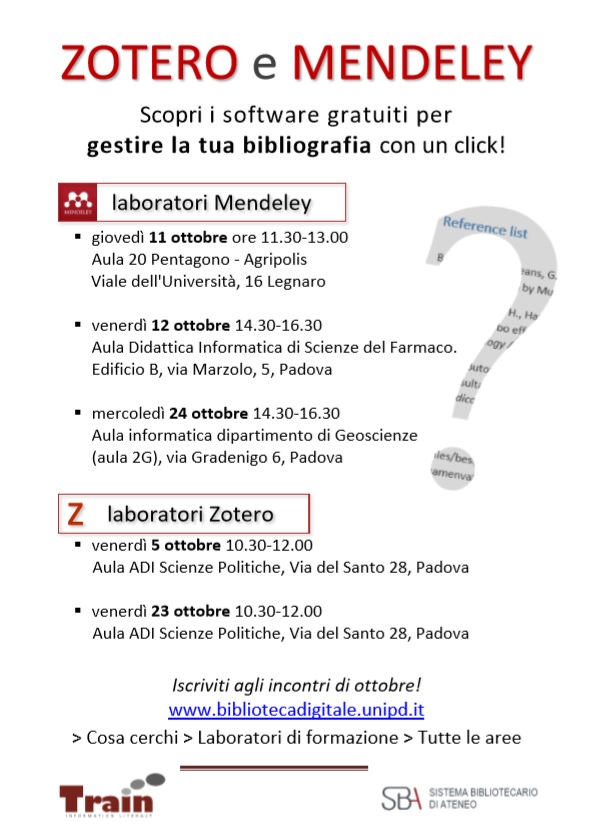 Laboratori gratuiti per gestire la bibliografia in un click!