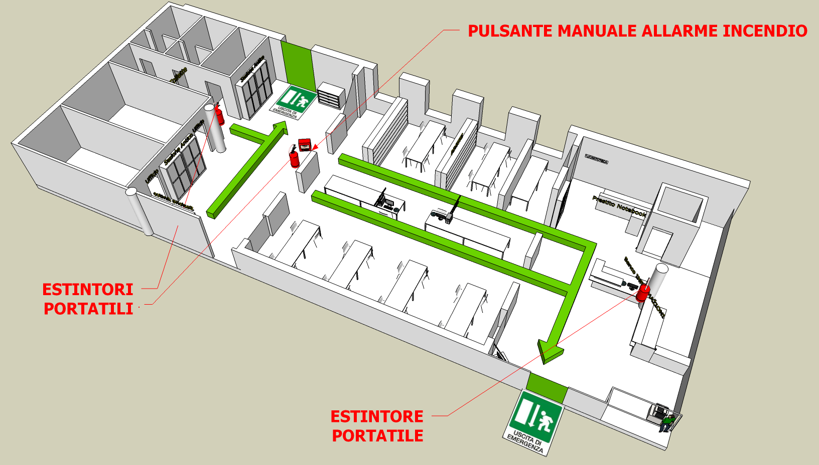 Immagine piano evacuazione biblioteca